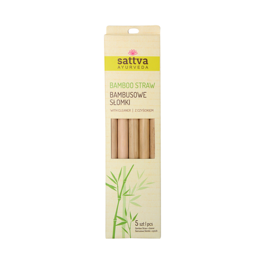 Reusable bamboo straws with cleaner