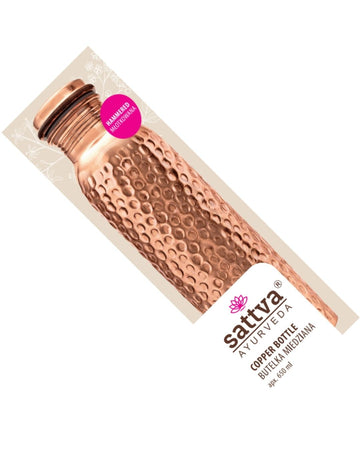 Młotkowana butelka miedziana na wodę 650 ml