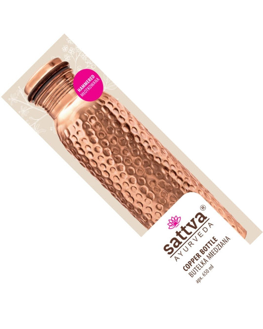 Młotkowana butelka miedziana na wodę 650 ml