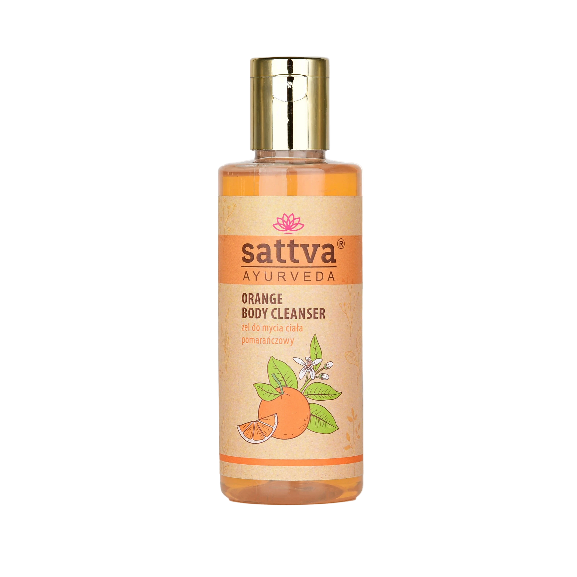 Sattva żel do mycia ciała pomarańczowy łagodny z nutą aromaterapii