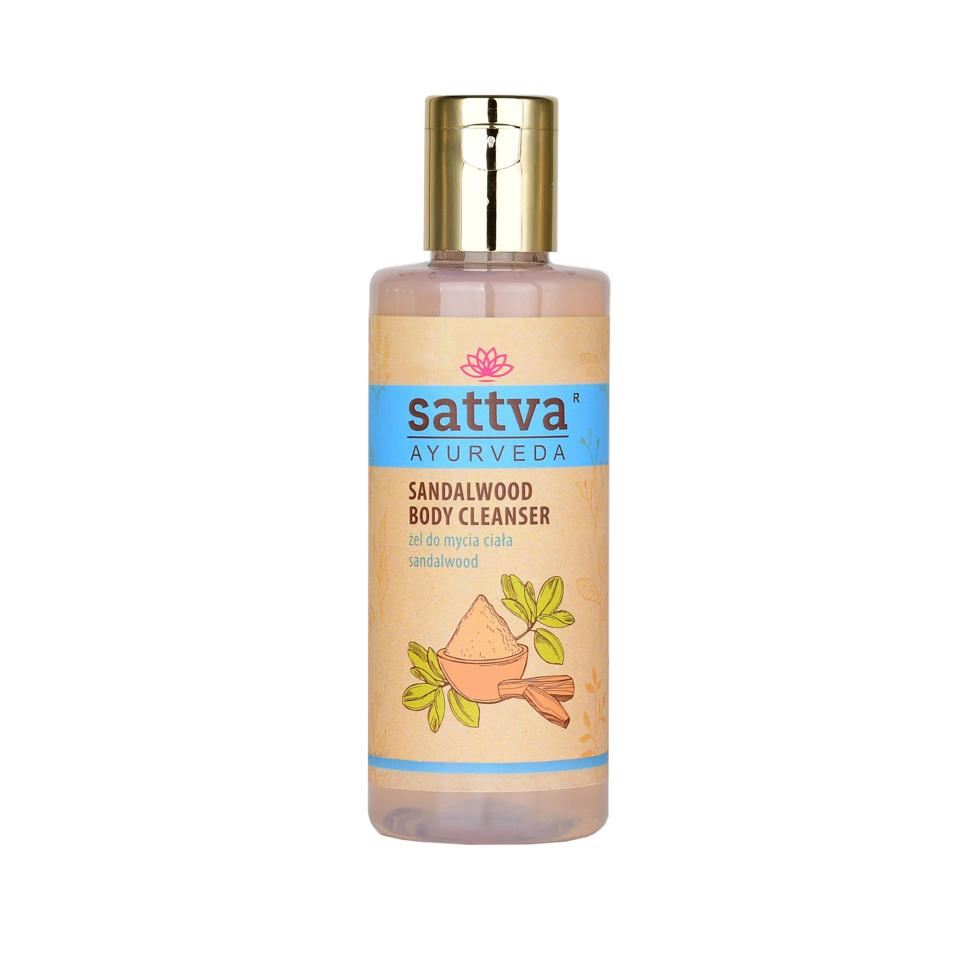 Zel do mycia ciała sandalwood - z aromaterapeutycznymi olejkami i pielęgnacyjnymi ziołami indyjskimi