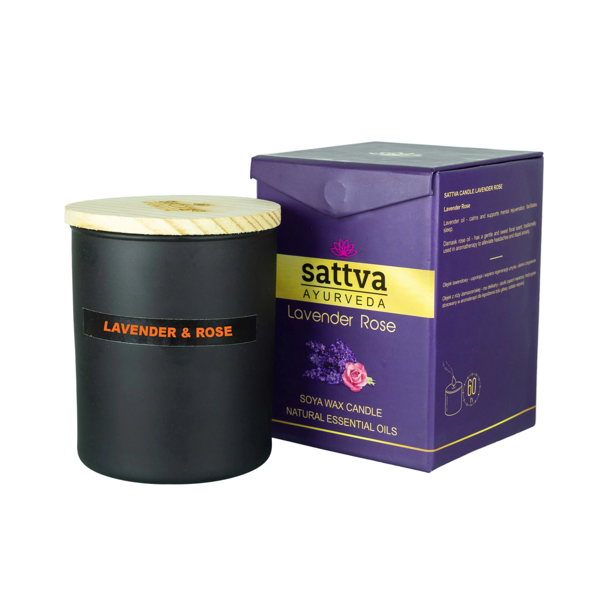 Świeca sojowa - Lawenda i Indyjska róża - Product Image