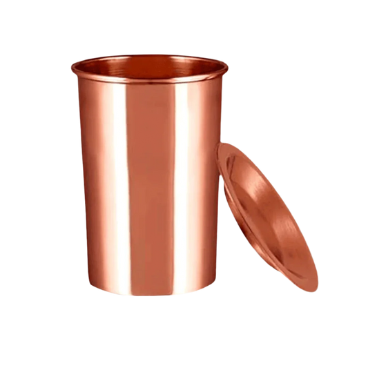 Gładki kubek miedziany z pokrywką - Product Image