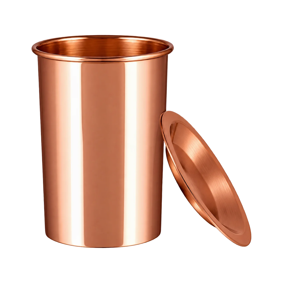 Gładki kubek miedziany z pokrywką - Product Image