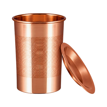 Grawerowany kubek miedziany z pokrywką - Product Image
