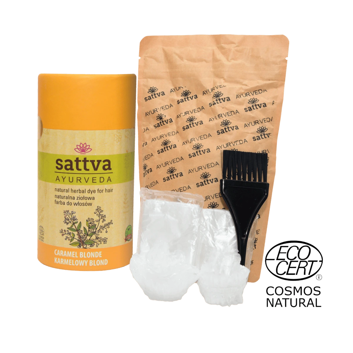 henna karmelowy blond z akcecoriami