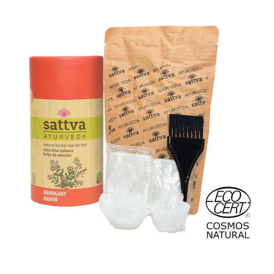 opakowanie henny sattva z akcesoriami kolor mahoń 