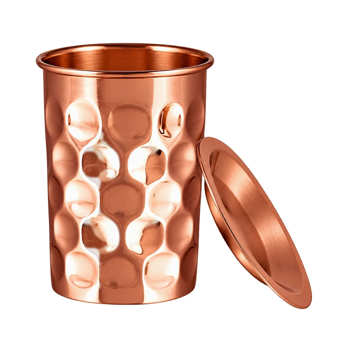 Kubek miedziany z pokrywką - diament - Product Image