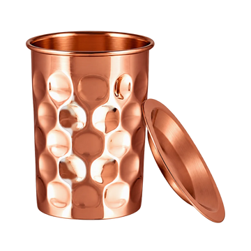 Kubek miedziany z pokrywką - diament - Product Image