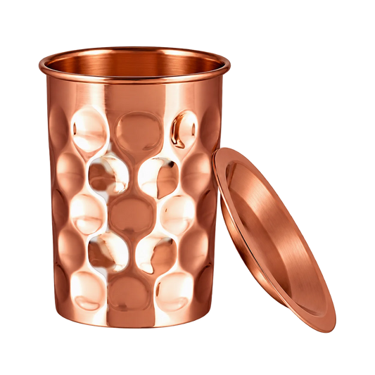 Kubek miedziany z pokrywką - diament - Product Image