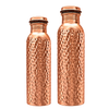 Młotkowana butelka miedziana na wodę - Product Image
