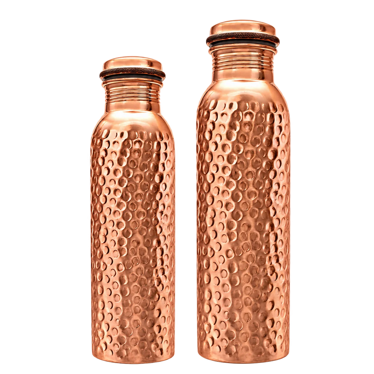 Młotkowana butelka miedziana na wodę - Product Image