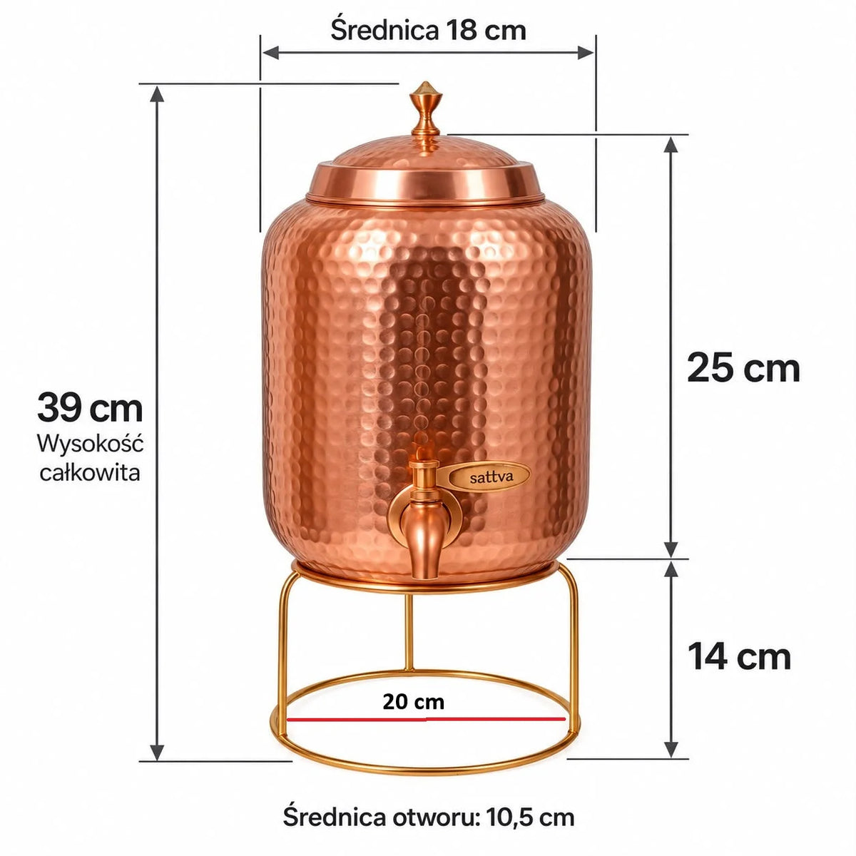 Miedziany baniaczek na wodę 5l - Product Image