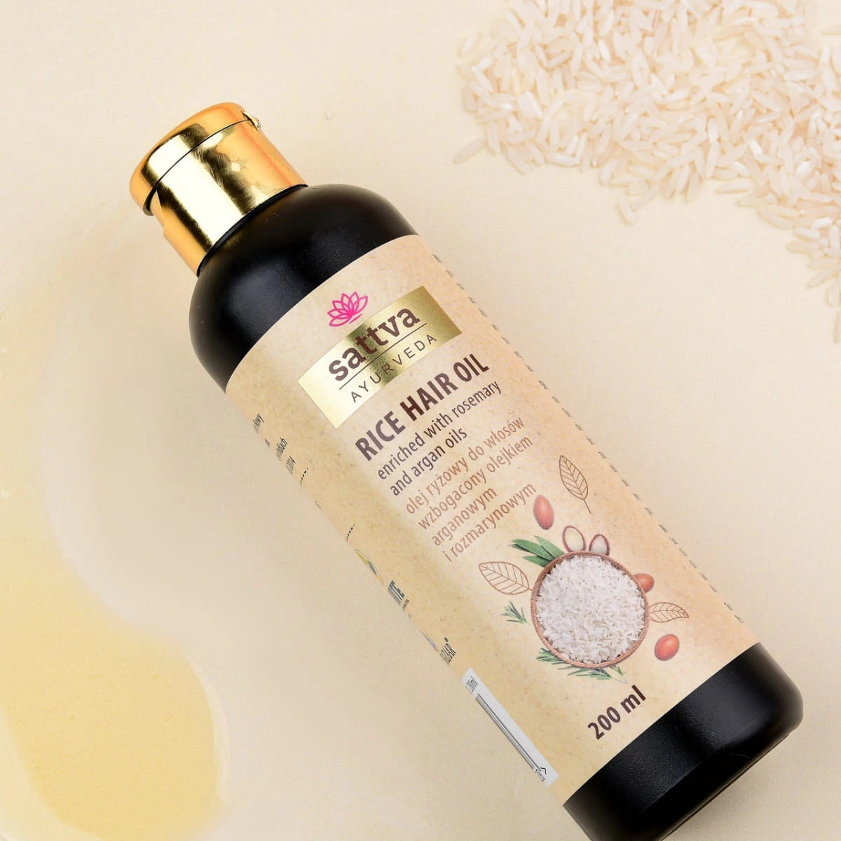 butelka oleju ryżowego do wlosow 