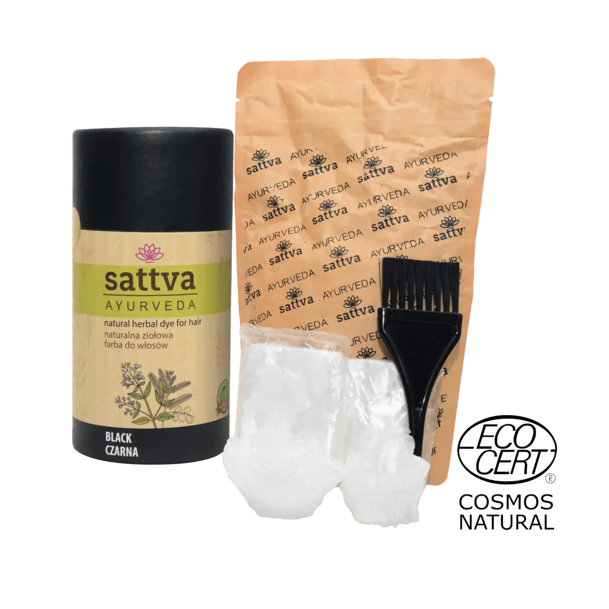 opakowanie henny naturalnej czarnej z akcesoriami