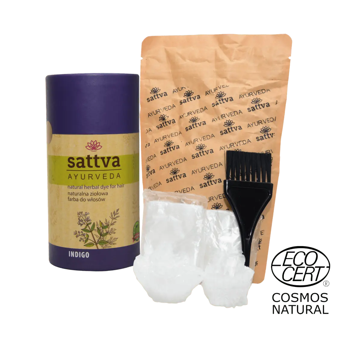 Opakowanie indygo z akcesoriami do koloryzacji