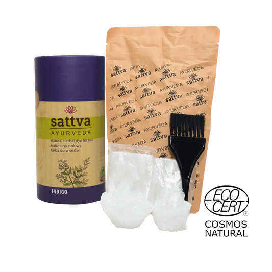 Opakowanie indygo z akcesoriami do koloryzacji