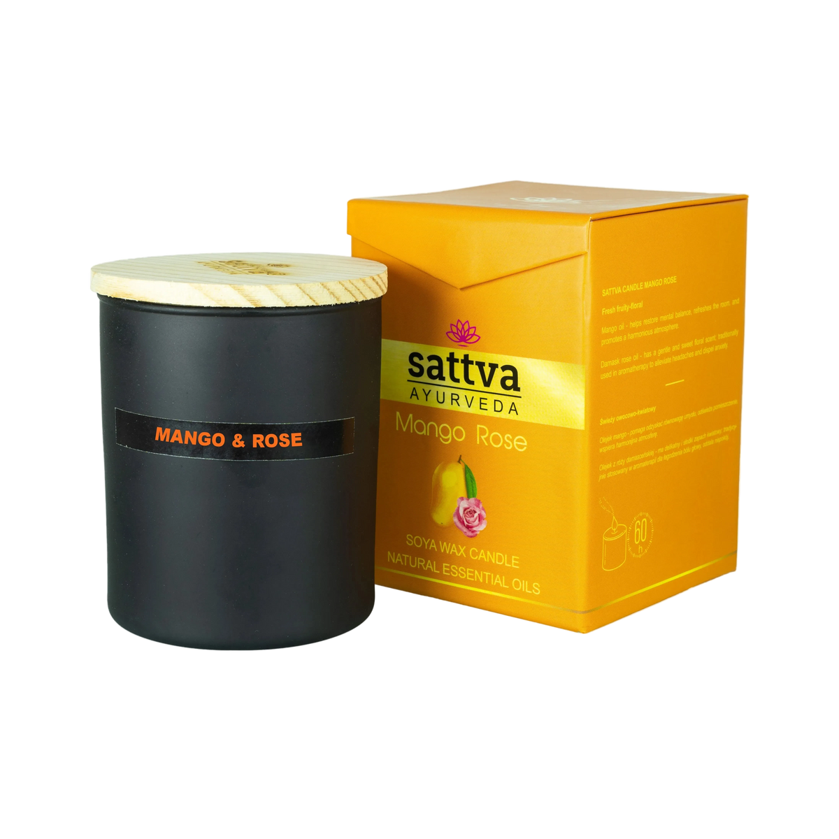 Świeca sojowa - Mango i róża indyjska - Product Image
