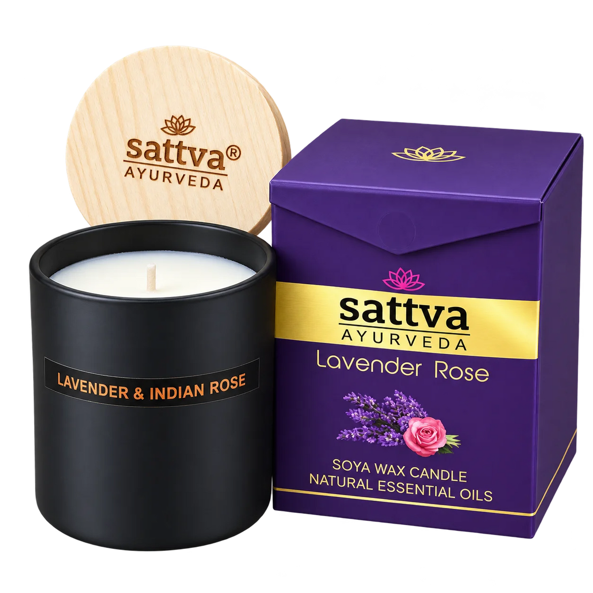 Świeca sojowa - Lawenda i Indyjska róża - Product Image
