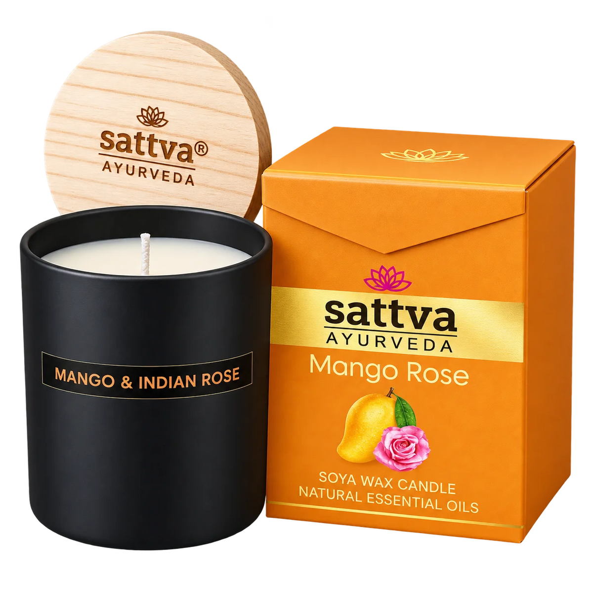 Świeca sojowa - Mango i róża indyjska - Product Image