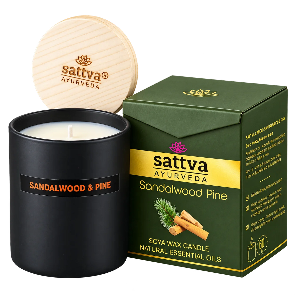 Świeca sojowa - Sandałowiec i sosna - Product Image
